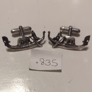 Vintage 835 Silver River Boat Cuff Links